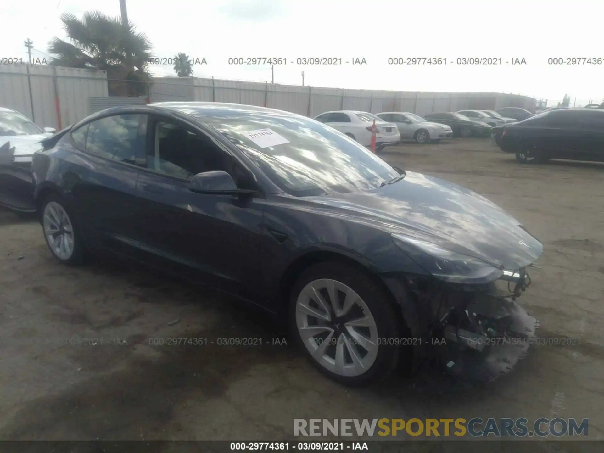 1 Photograph of a damaged car 5YJ3E1EB2MF875781 TESLA MODEL 3 2021