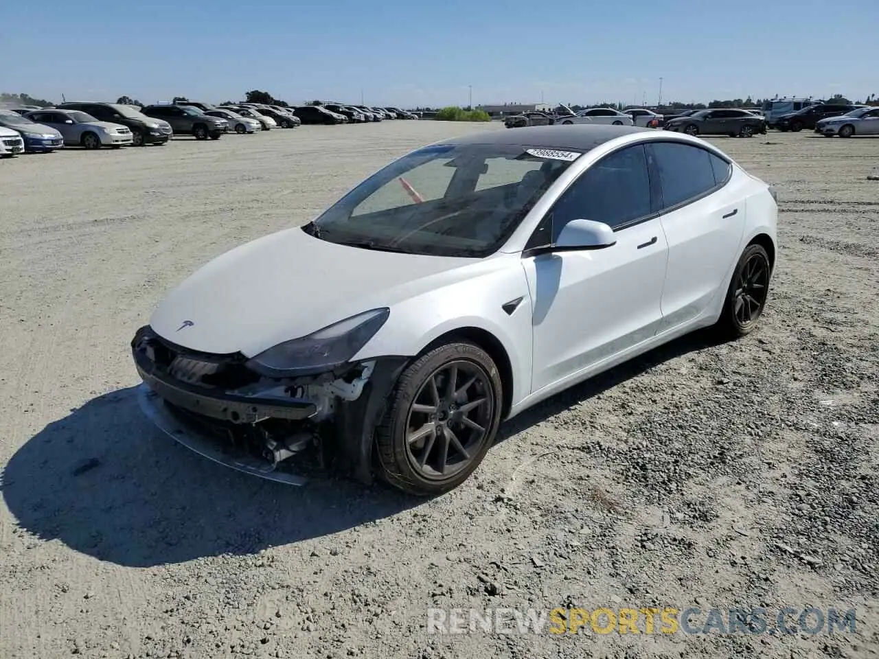 1 Photograph of a damaged car 5YJ3E1EB2MF927152 TESLA MODEL 3 2021