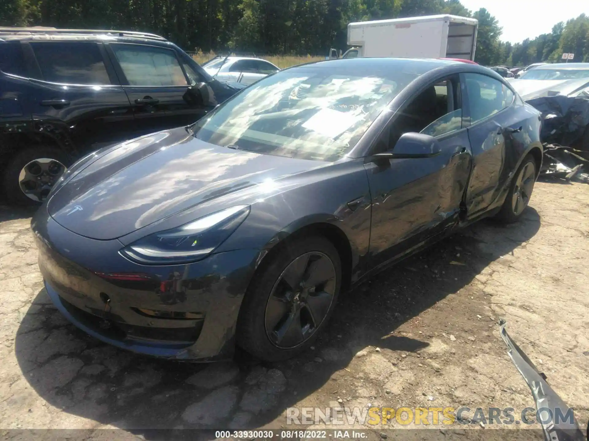 2 Photograph of a damaged car 5YJ3E1EB2MF974407 TESLA MODEL 3 2021