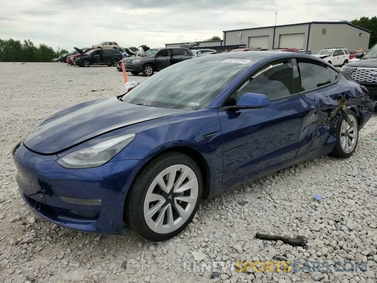 1 Photograph of a damaged car 5YJ3E1EB2MF980448 TESLA MODEL 3 2021