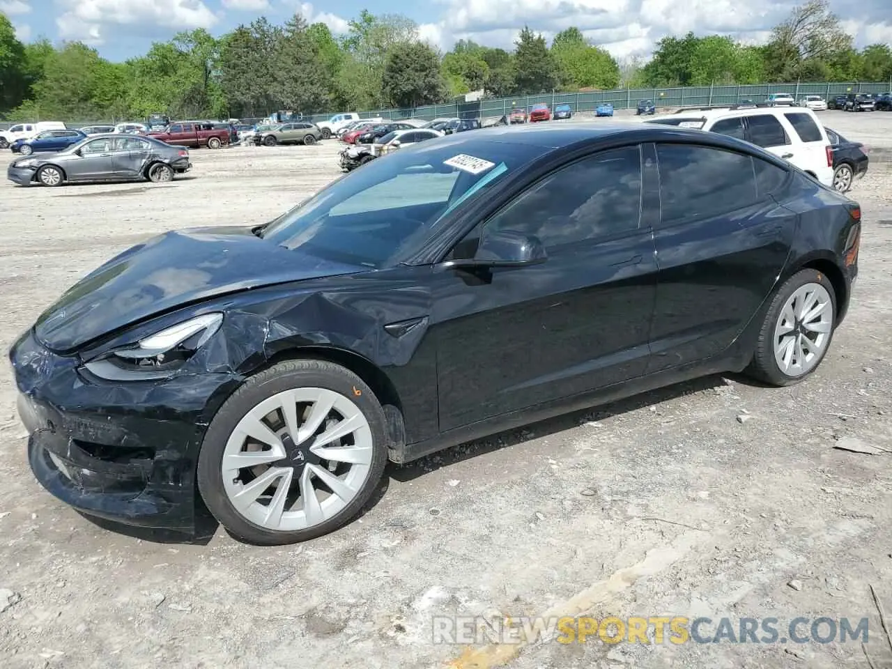 1 Photograph of a damaged car 5YJ3E1EB2MF989974 TESLA MODEL 3 2021