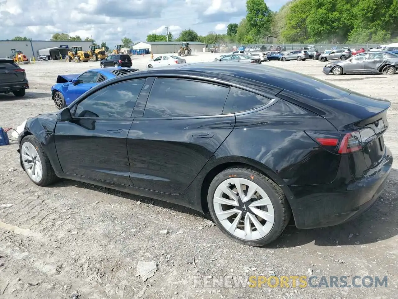2 Photograph of a damaged car 5YJ3E1EB2MF989974 TESLA MODEL 3 2021