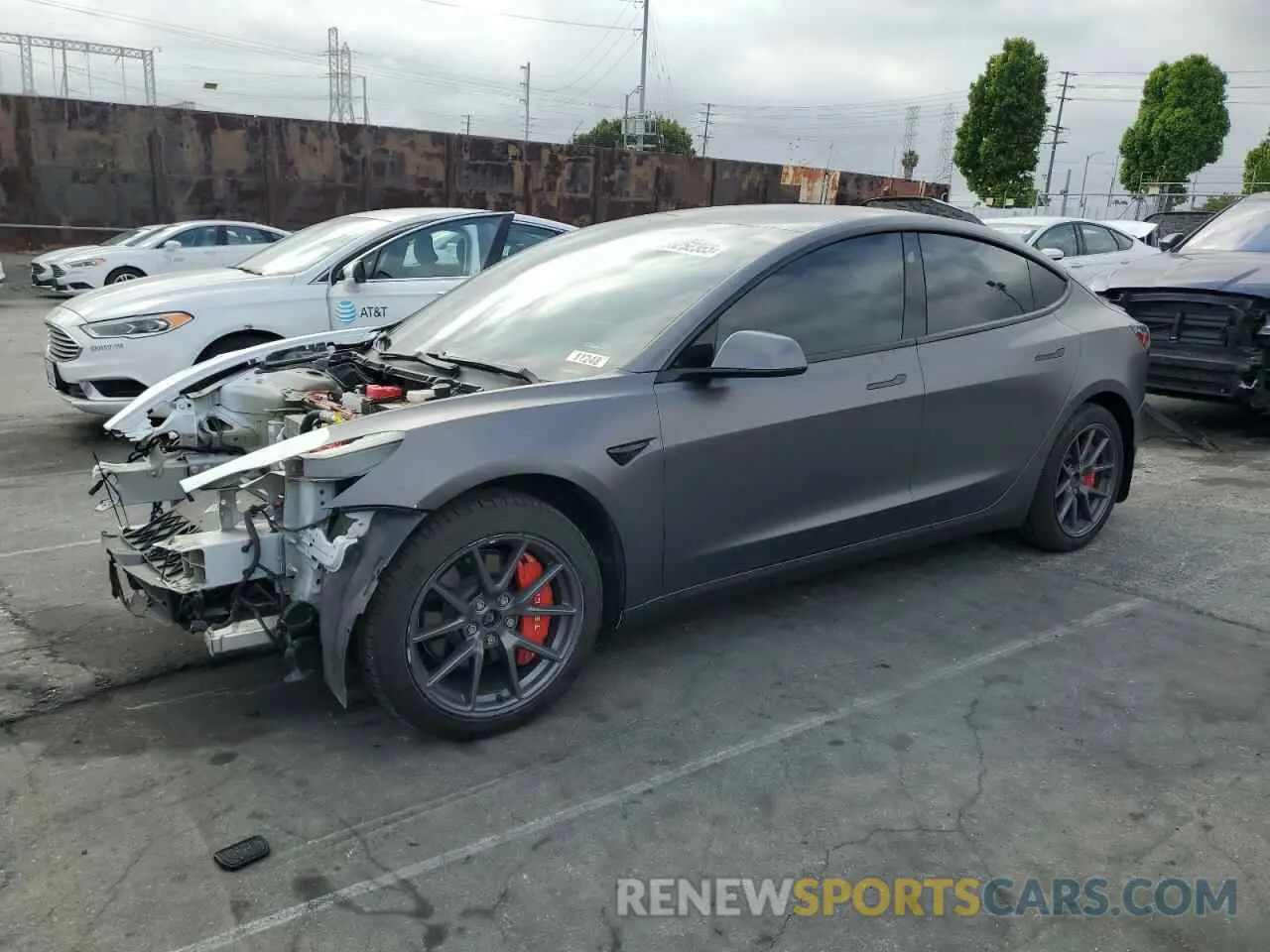 1 Photograph of a damaged car 5YJ3E1EB3MF003786 TESLA MODEL 3 2021