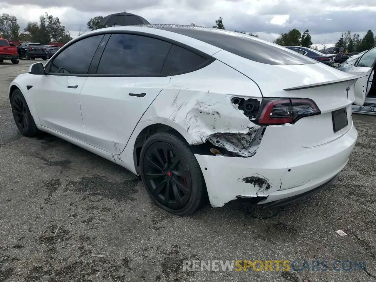 2 Photograph of a damaged car 5YJ3E1EB3MF015520 TESLA MODEL 3 2021