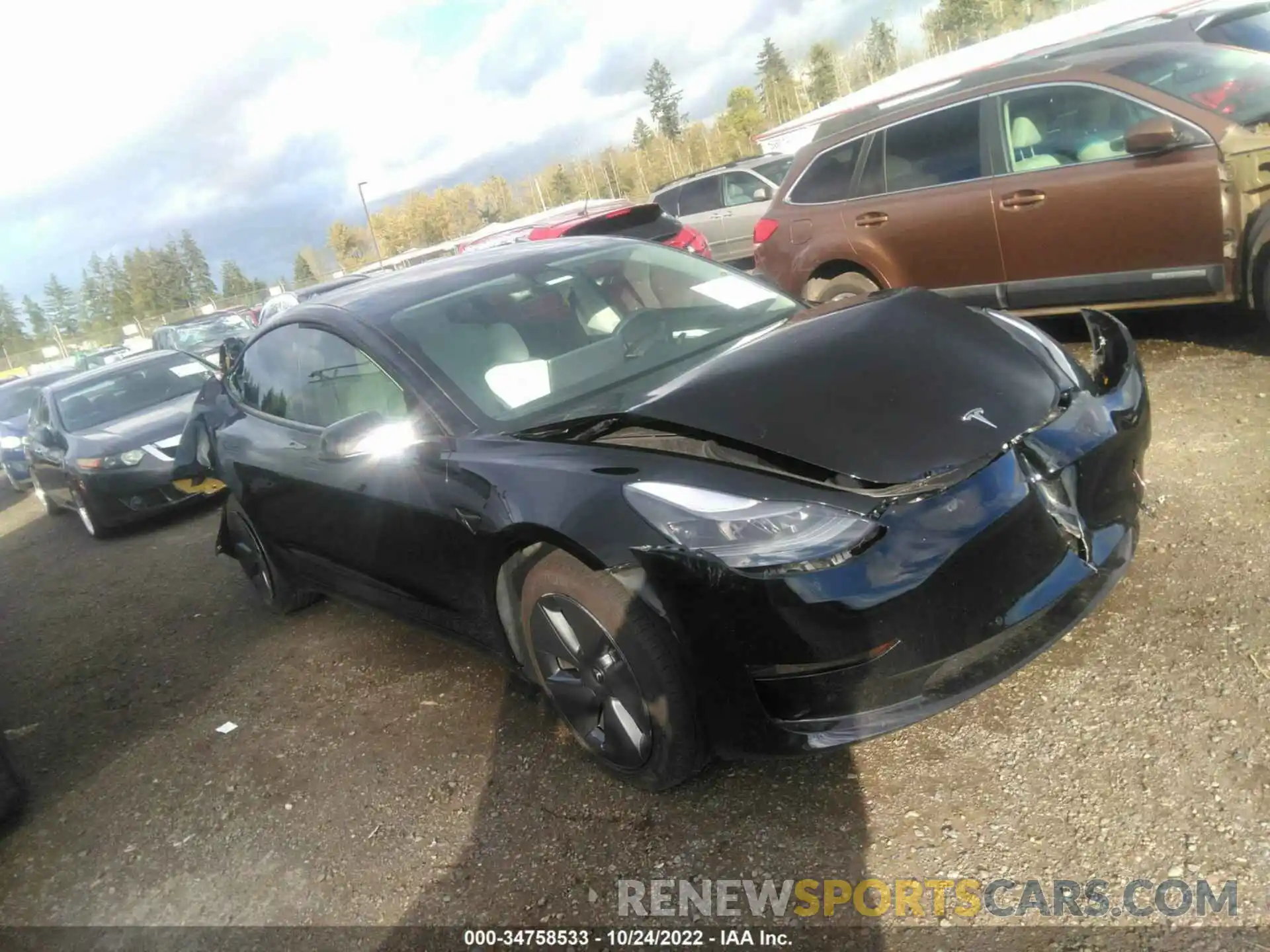 1 Photograph of a damaged car 5YJ3E1EB3MF026419 TESLA MODEL 3 2021