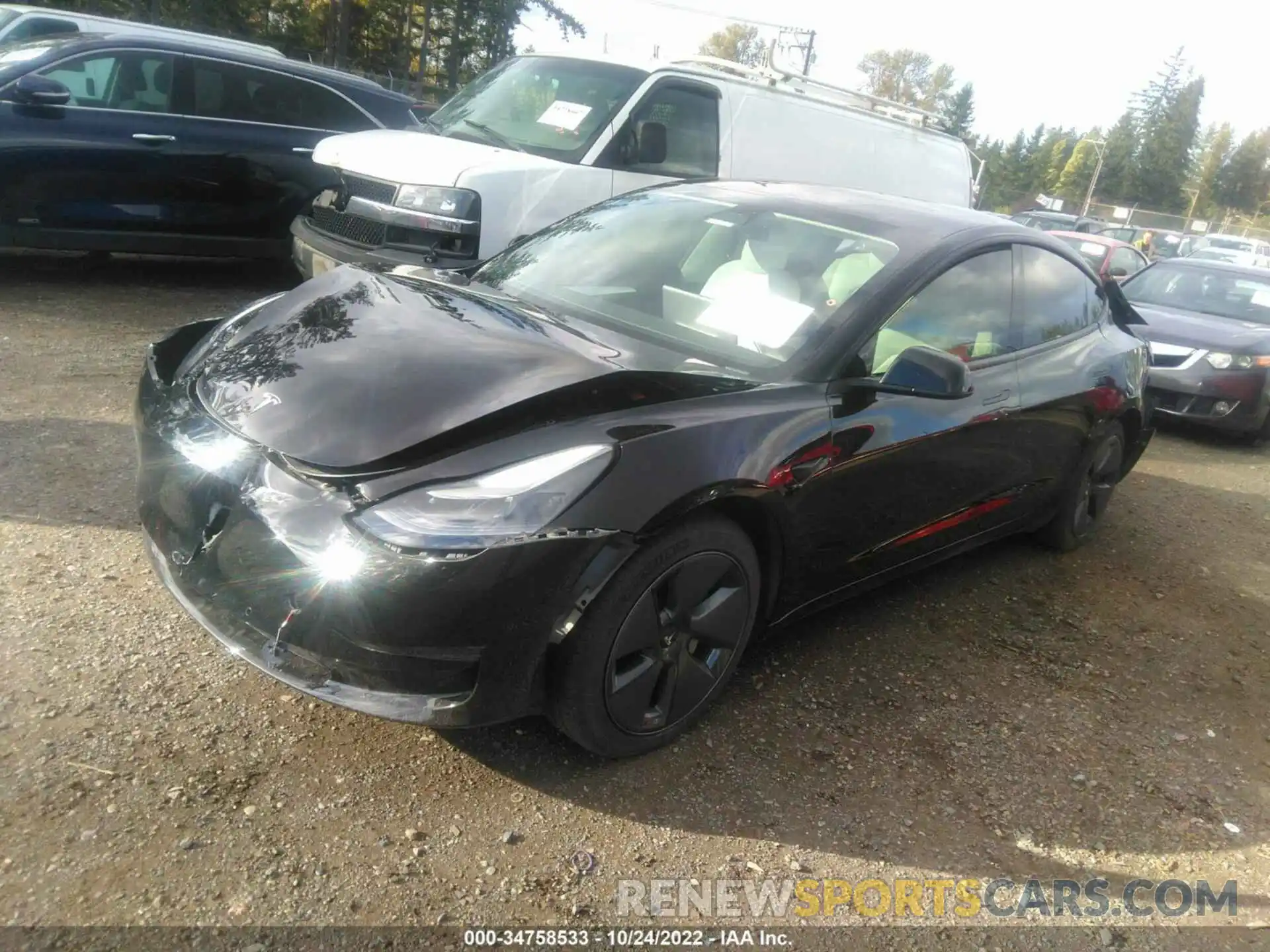 2 Photograph of a damaged car 5YJ3E1EB3MF026419 TESLA MODEL 3 2021