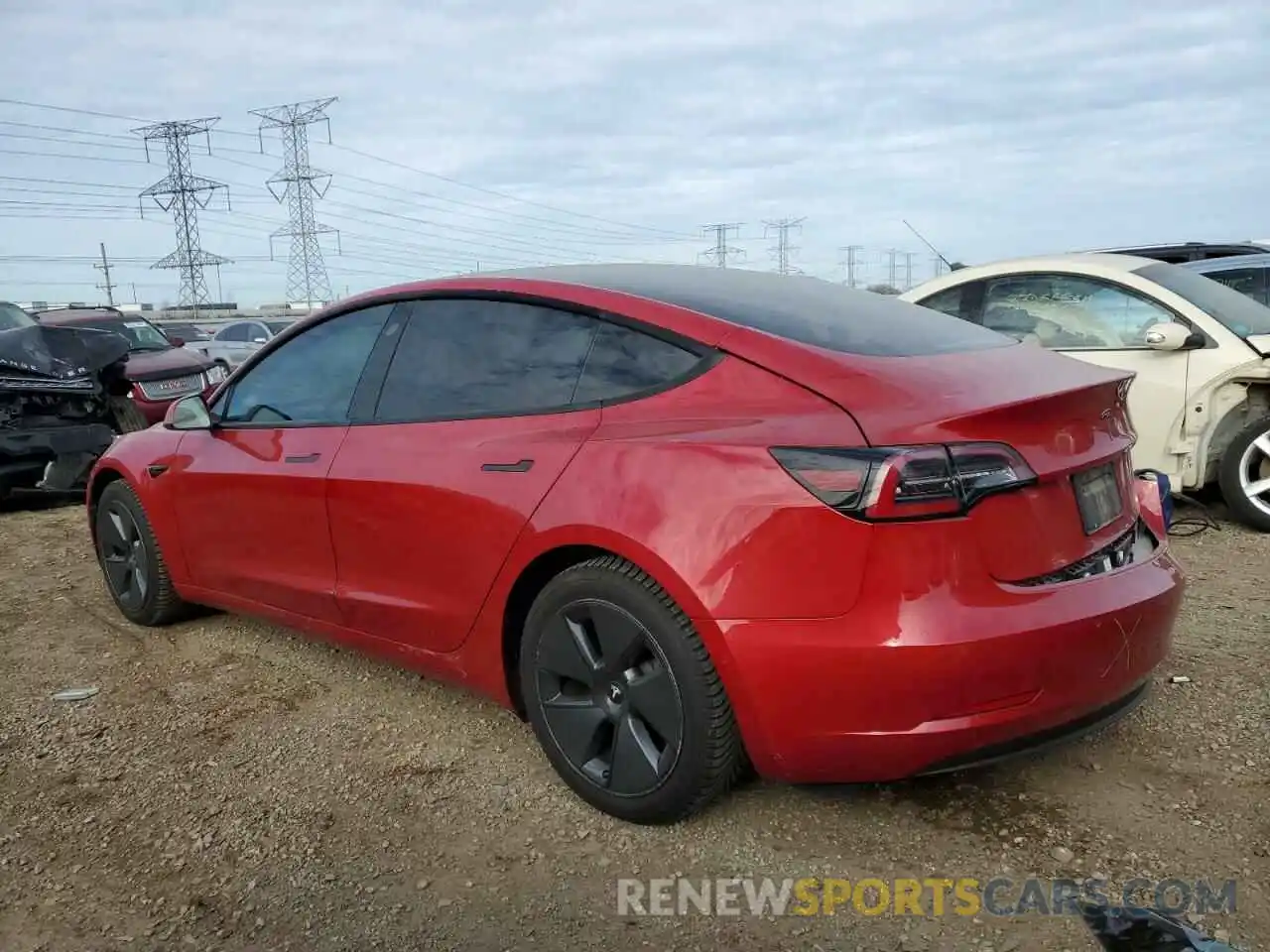 2 Photograph of a damaged car 5YJ3E1EB3MF035590 TESLA MODEL 3 2021