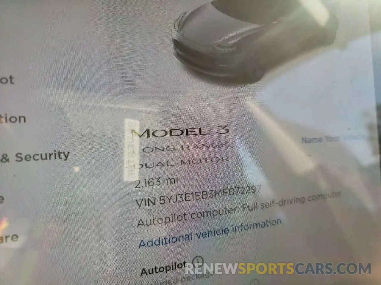 8 Photograph of a damaged car 5YJ3E1EB3MF072297 TESLA MODEL 3 2021