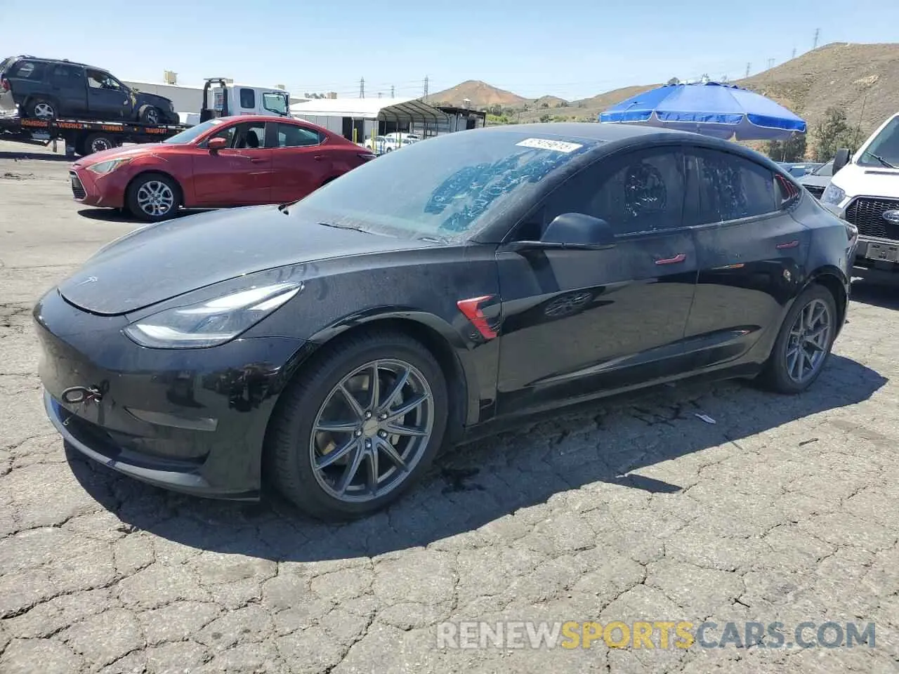 1 Photograph of a damaged car 5YJ3E1EB3MF096504 TESLA MODEL 3 2021