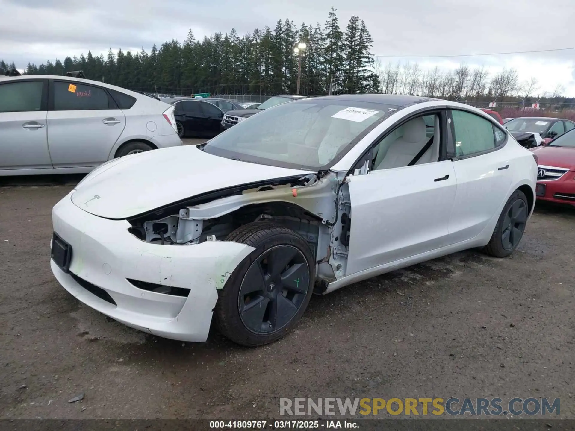 2 Photograph of a damaged car 5YJ3E1EB3MF856009 TESLA MODEL 3 2021