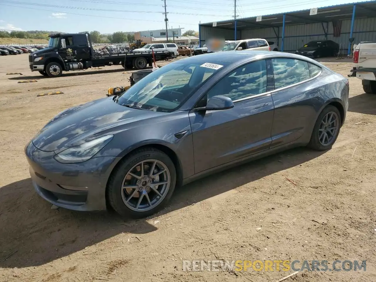 1 Photograph of a damaged car 5YJ3E1EB3MF862036 TESLA MODEL 3 2021