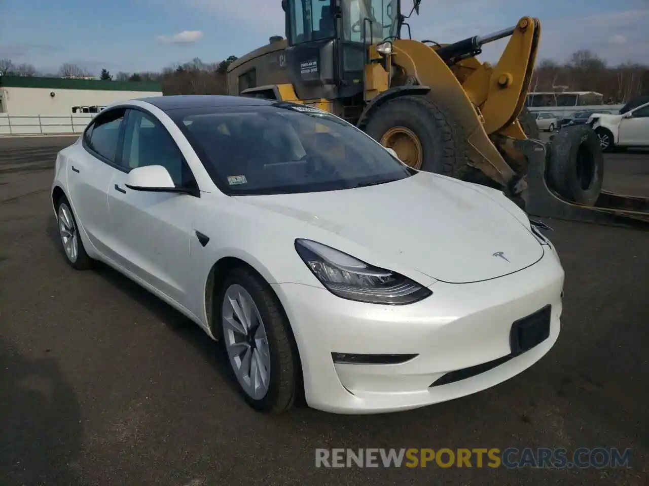 1 Photograph of a damaged car 5YJ3E1EB3MF862344 TESLA MODEL 3 2021