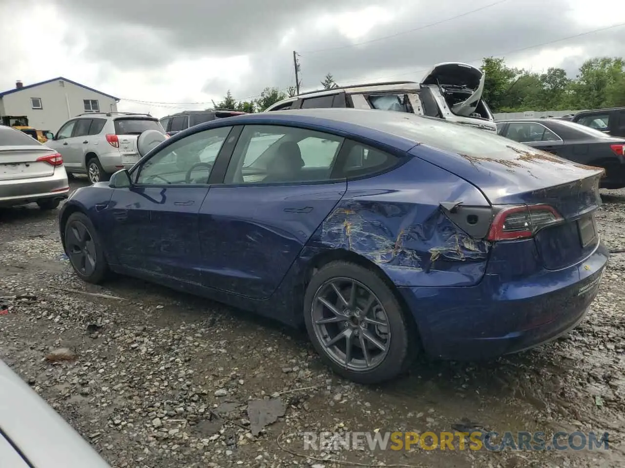 2 Photograph of a damaged car 5YJ3E1EB3MF924468 TESLA MODEL 3 2021