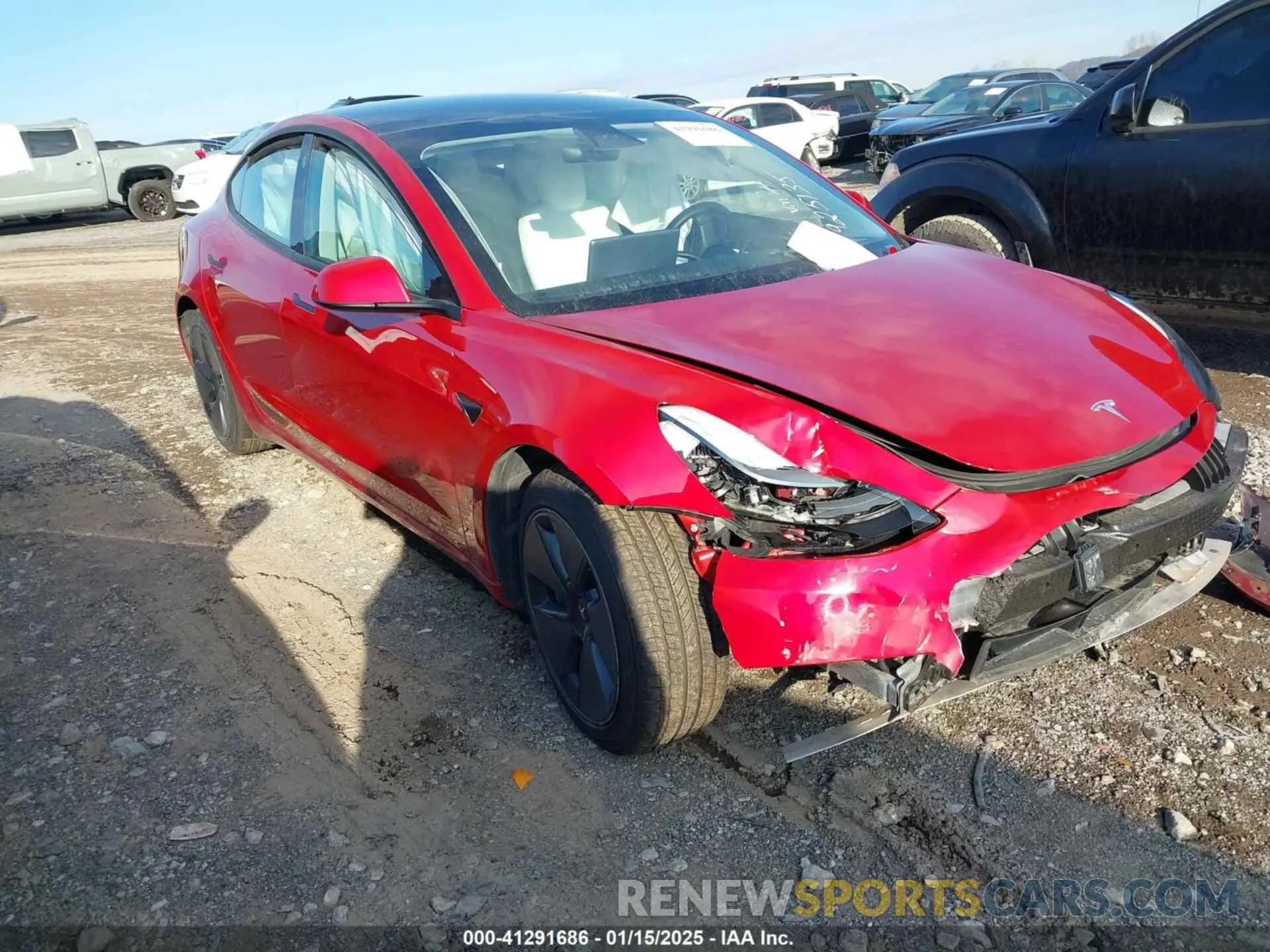 1 Photograph of a damaged car 5YJ3E1EB3MF925135 TESLA MODEL 3 2021
