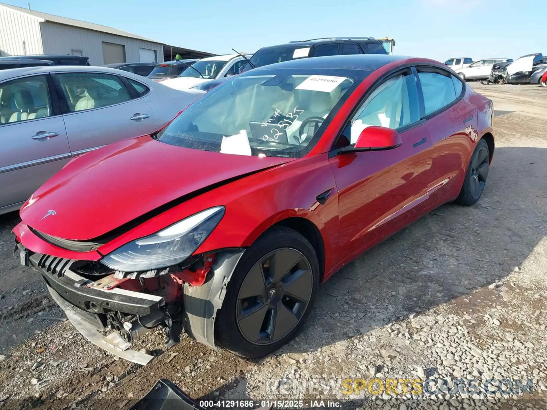 2 Photograph of a damaged car 5YJ3E1EB3MF925135 TESLA MODEL 3 2021