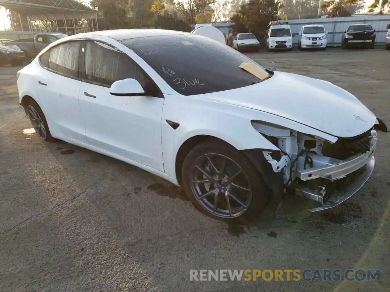 1 Photograph of a damaged car 5YJ3E1EB3MF937964 TESLA MODEL 3 2021