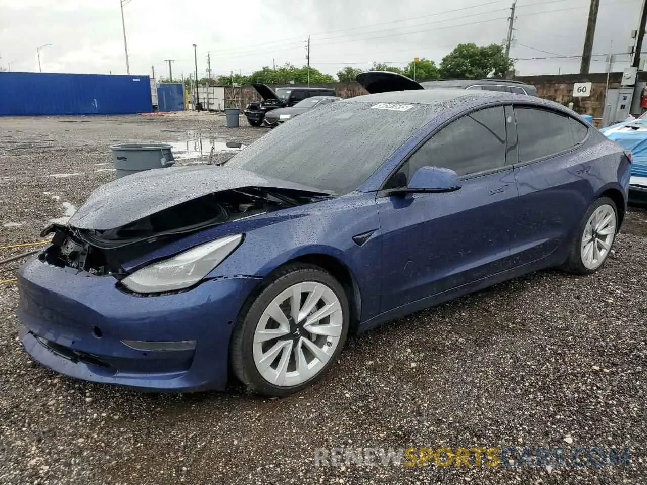 1 Photograph of a damaged car 5YJ3E1EB3MF980135 TESLA MODEL 3 2021