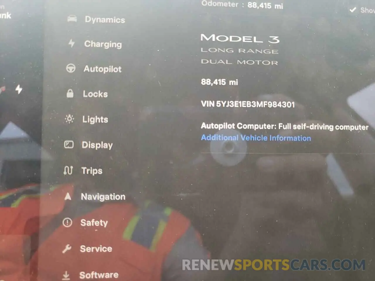 9 Photograph of a damaged car 5YJ3E1EB3MF984301 TESLA MODEL 3 2021
