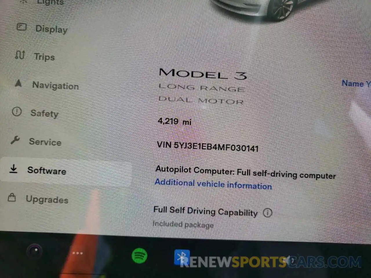 8 Photograph of a damaged car 5YJ3E1EB4MF030141 TESLA MODEL 3 2021