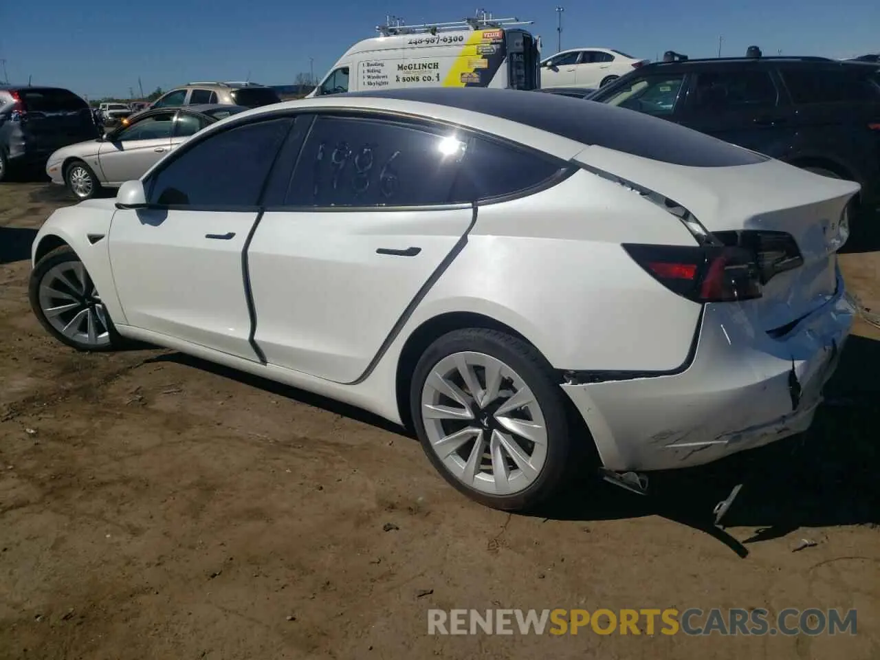 2 Photograph of a damaged car 5YJ3E1EB4MF061986 TESLA MODEL 3 2021