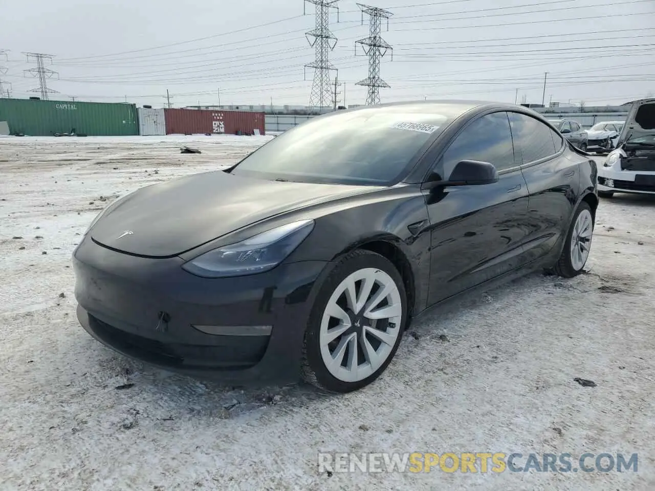 1 Photograph of a damaged car 5YJ3E1EB4MF064662 TESLA MODEL 3 2021