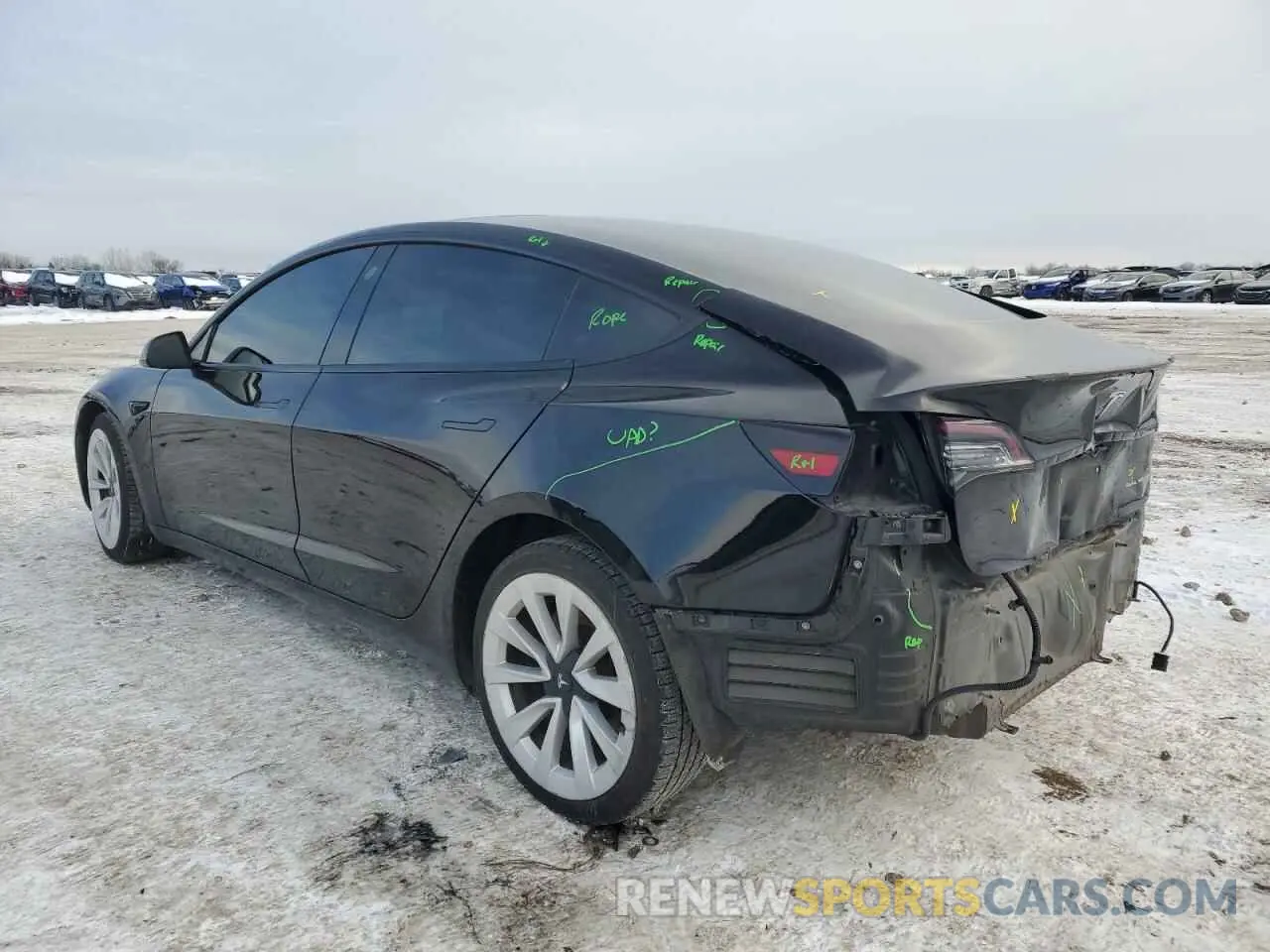 2 Photograph of a damaged car 5YJ3E1EB4MF064662 TESLA MODEL 3 2021