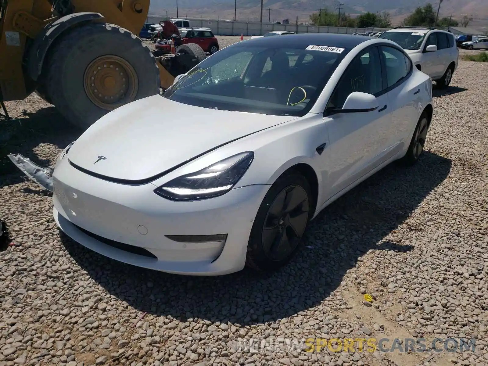 2 Photograph of a damaged car 5YJ3E1EB4MF848002 TESLA MODEL 3 2021