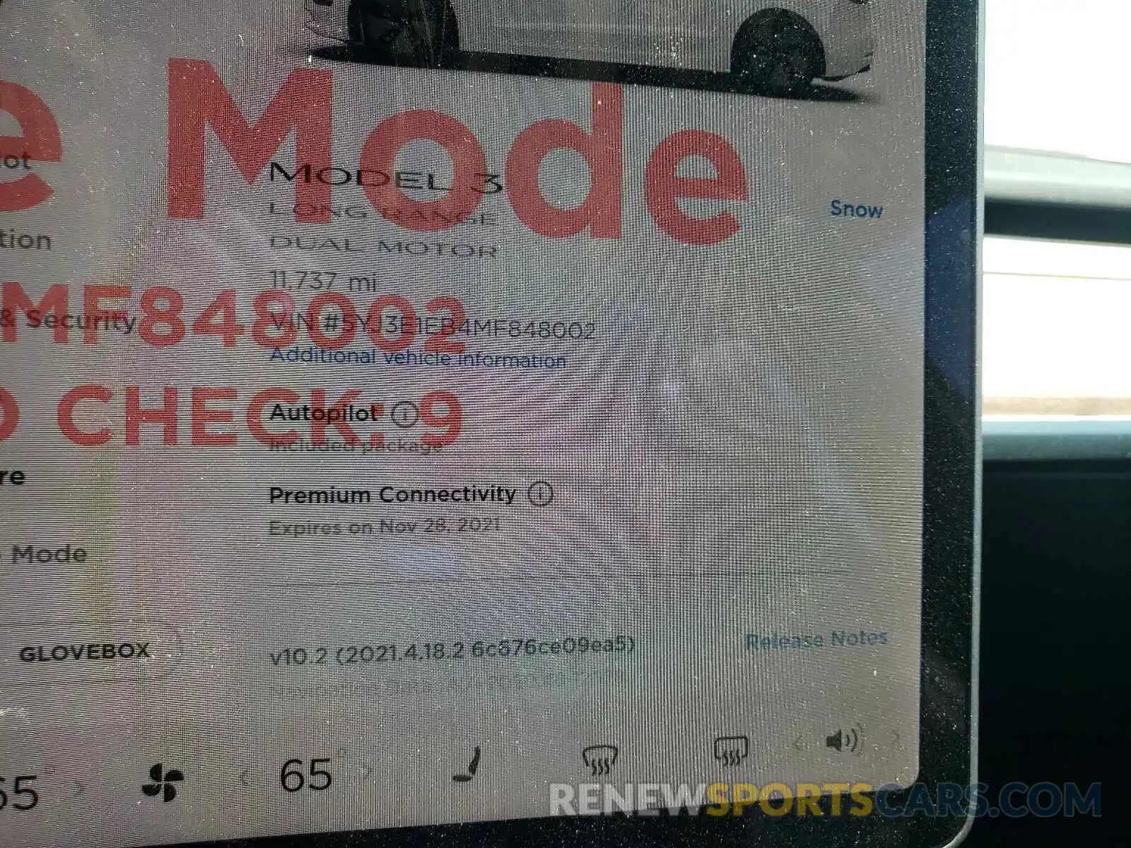 8 Photograph of a damaged car 5YJ3E1EB4MF848002 TESLA MODEL 3 2021