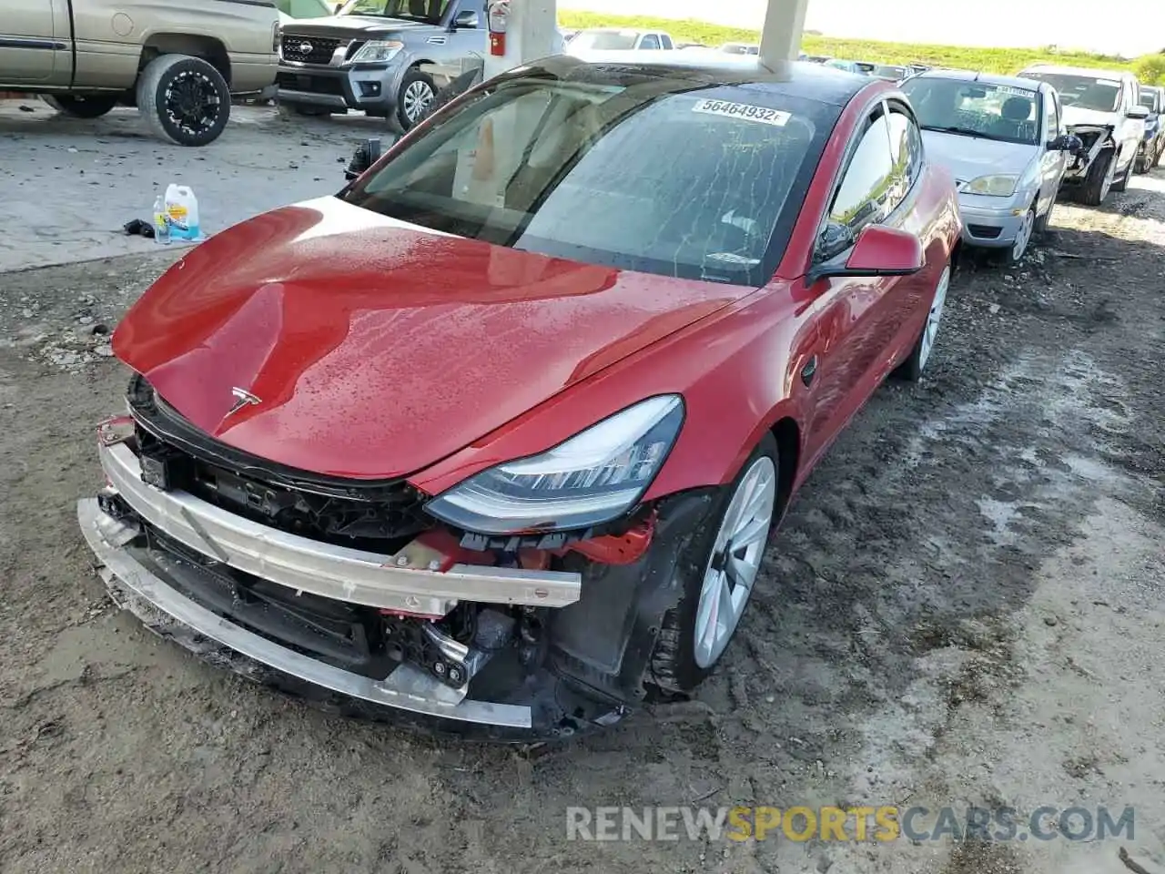 2 Photograph of a damaged car 5YJ3E1EB4MF849280 TESLA MODEL 3 2021