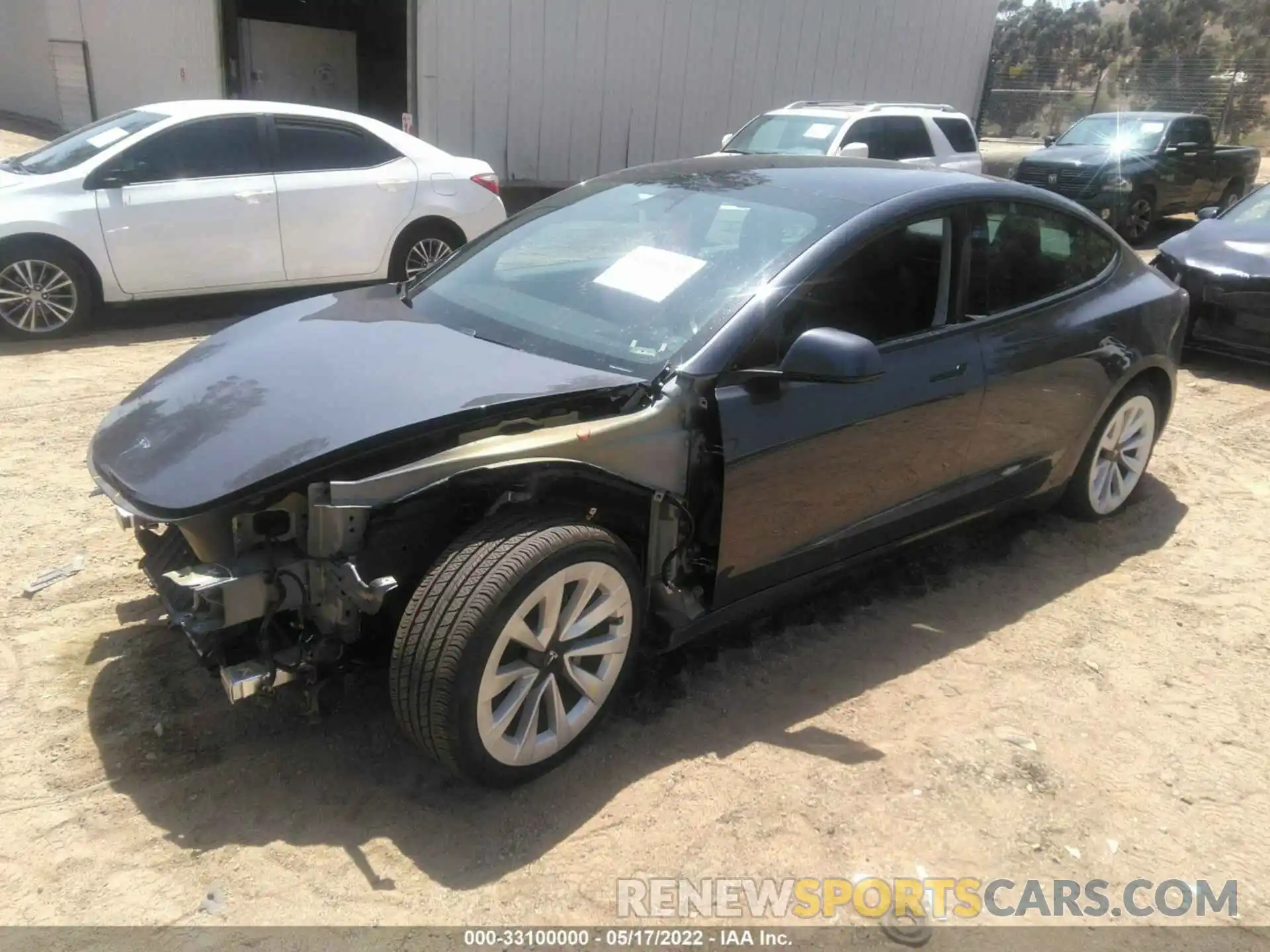 2 Photograph of a damaged car 5YJ3E1EB4MF875023 TESLA MODEL 3 2021