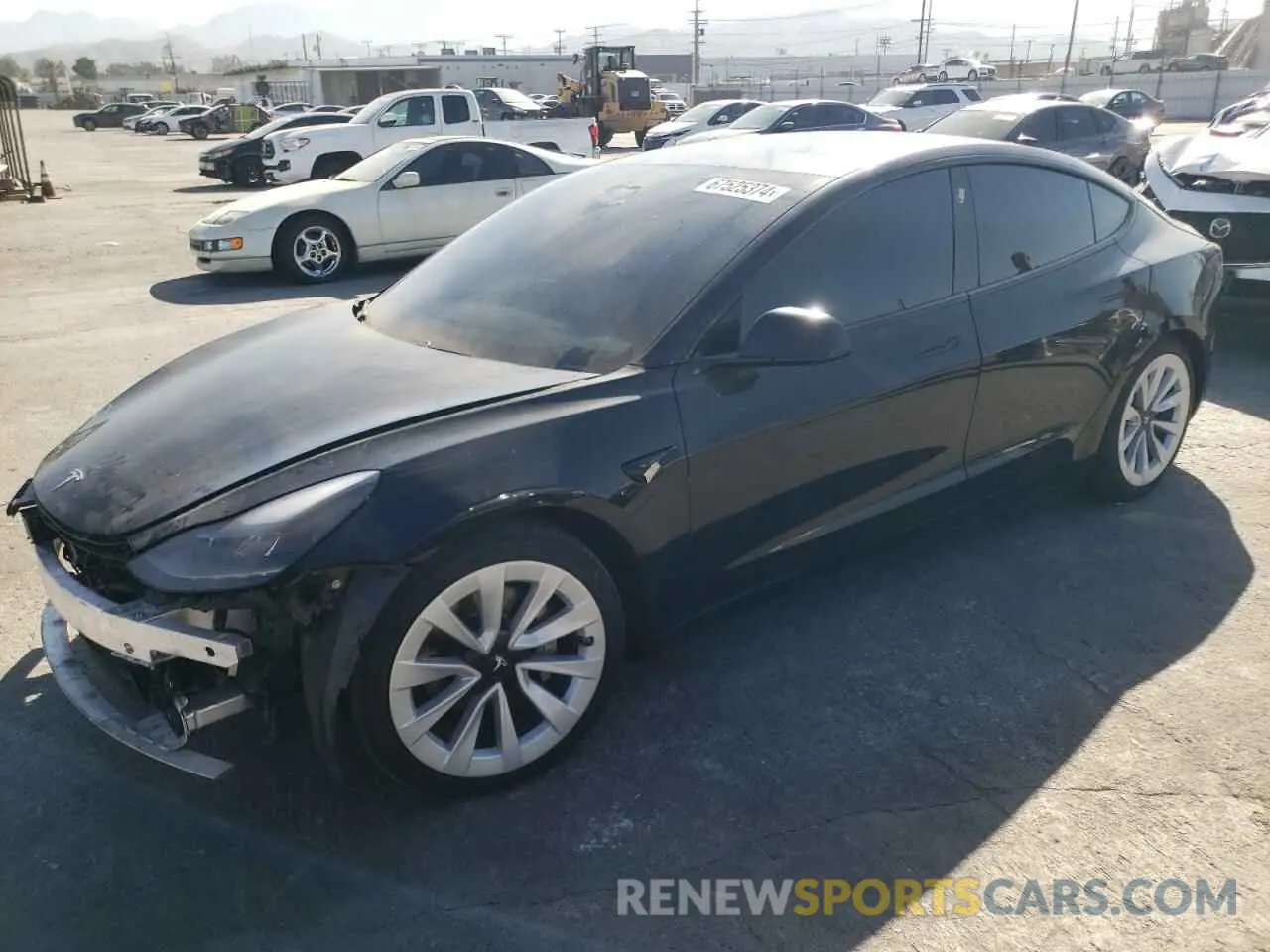 1 Photograph of a damaged car 5YJ3E1EB4MF879556 TESLA MODEL 3 2021
