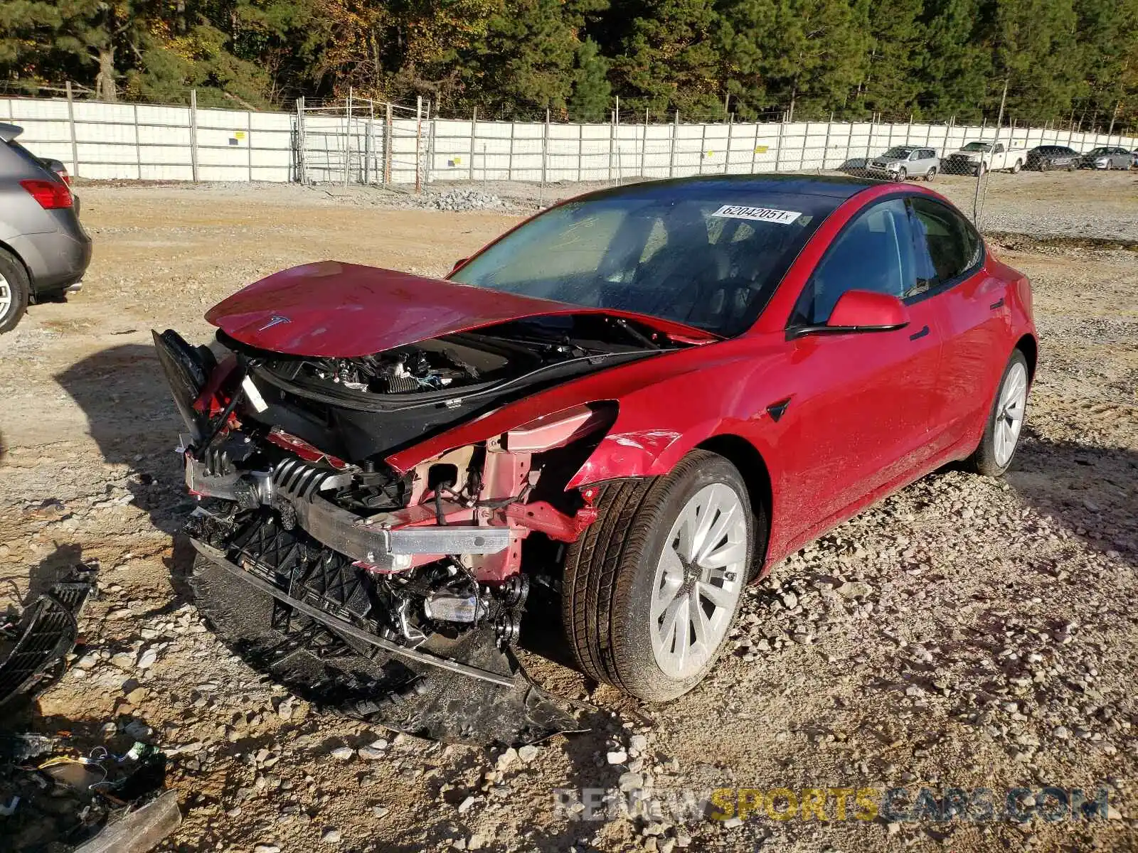 2 Photograph of a damaged car 5YJ3E1EB4MF902401 TESLA MODEL 3 2021