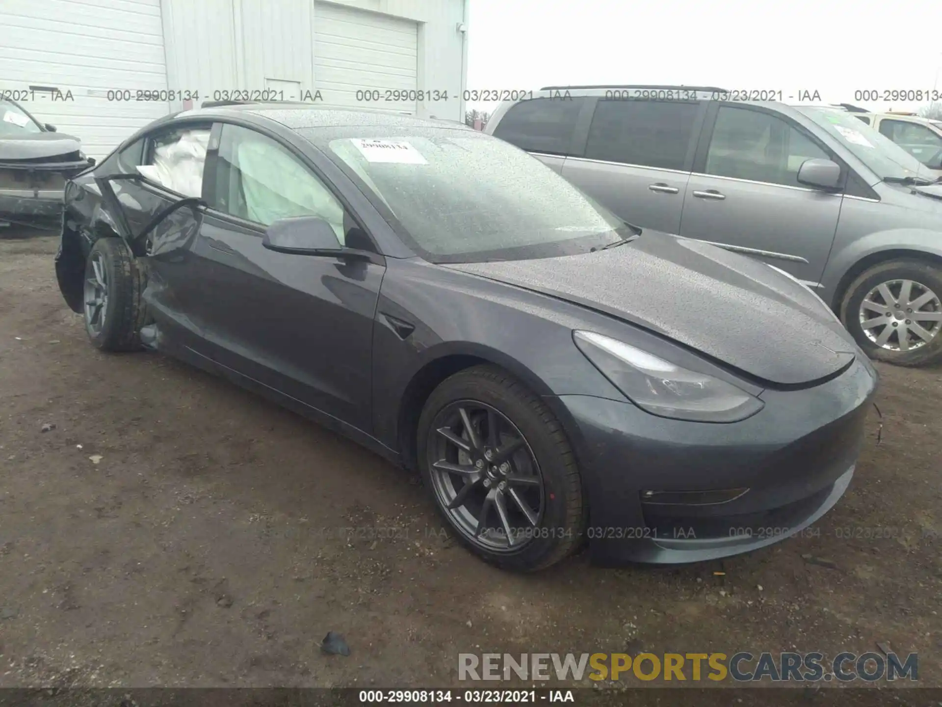 1 Photograph of a damaged car 5YJ3E1EB4MF902480 TESLA MODEL 3 2021