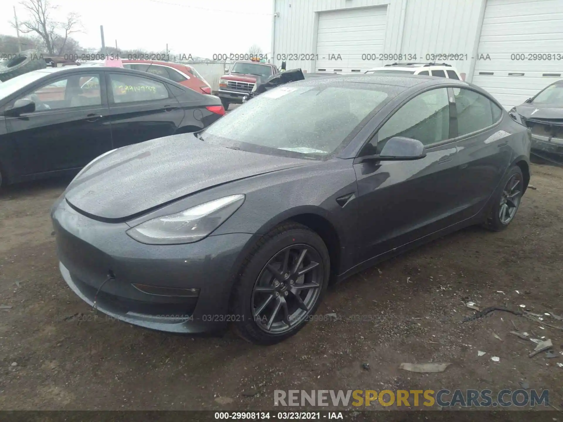 2 Photograph of a damaged car 5YJ3E1EB4MF902480 TESLA MODEL 3 2021