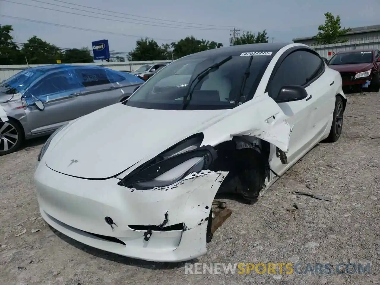 2 Photograph of a damaged car 5YJ3E1EB4MF925791 TESLA MODEL 3 2021