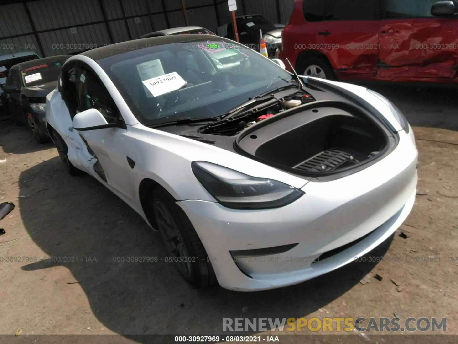 1 Photograph of a damaged car 5YJ3E1EB4MF928321 TESLA MODEL 3 2021