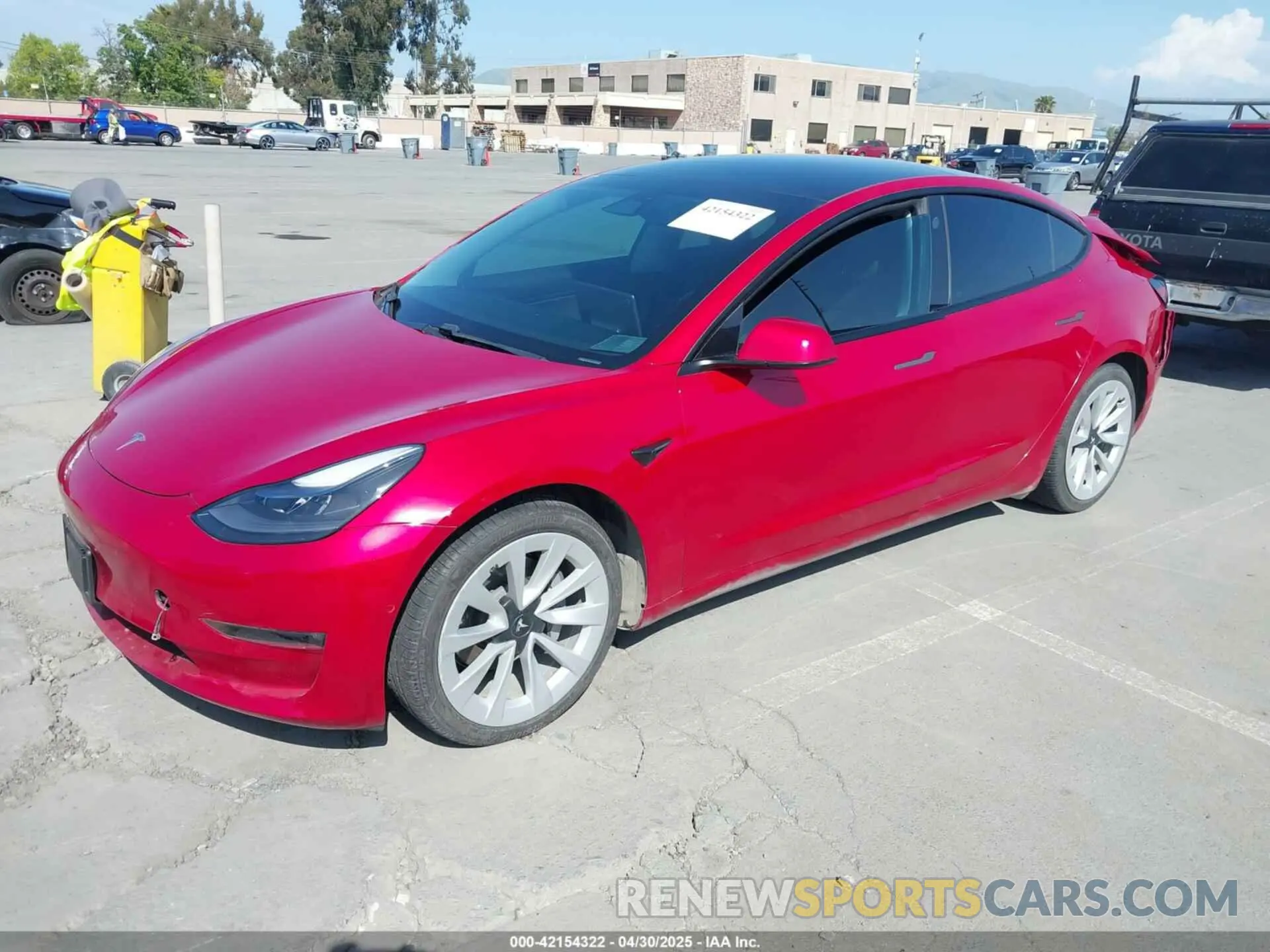 2 Photograph of a damaged car 5YJ3E1EB4MF936743 TESLA MODEL 3 2021