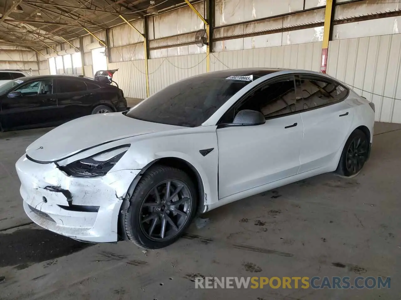 1 Photograph of a damaged car 5YJ3E1EB4MF938427 TESLA MODEL 3 2021