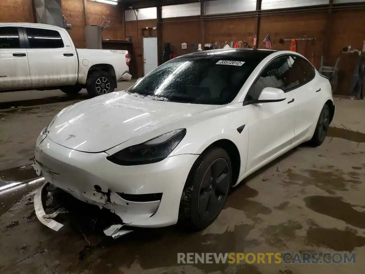 2 Photograph of a damaged car 5YJ3E1EB4MF948049 TESLA MODEL 3 2021