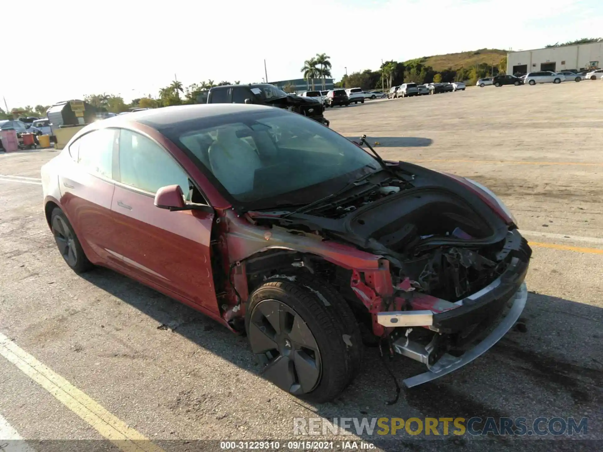 1 Photograph of a damaged car 5YJ3E1EB4MF981357 TESLA MODEL 3 2021