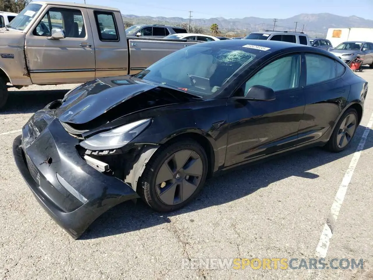 1 Photograph of a damaged car 5YJ3E1EB4MF995713 TESLA MODEL 3 2021