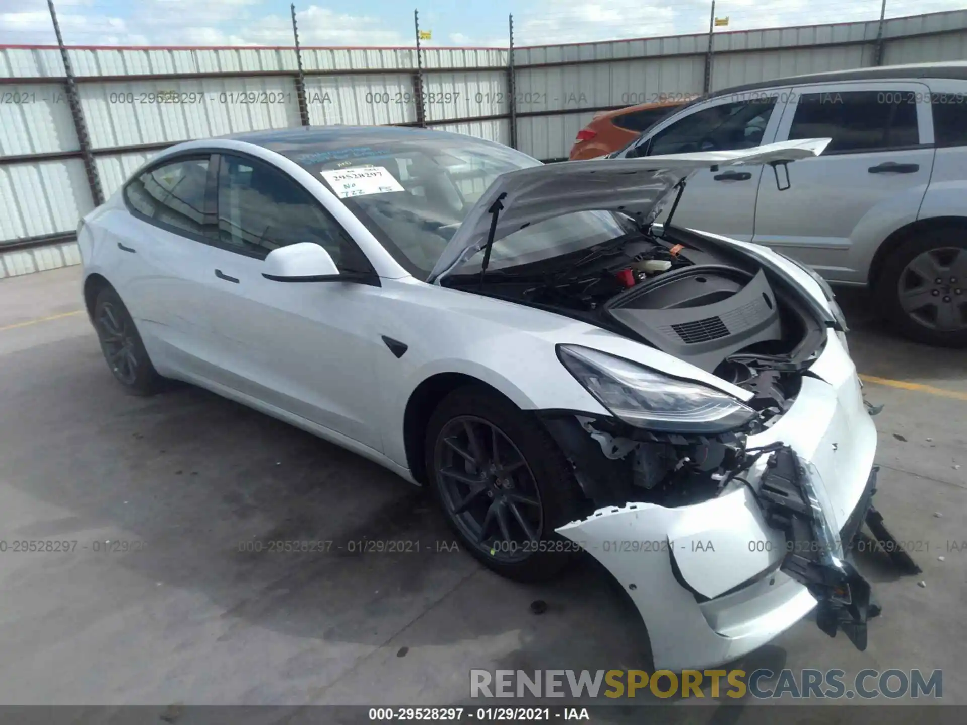 1 Photograph of a damaged car 5YJ3E1EB5MF852883 TESLA MODEL 3 2021