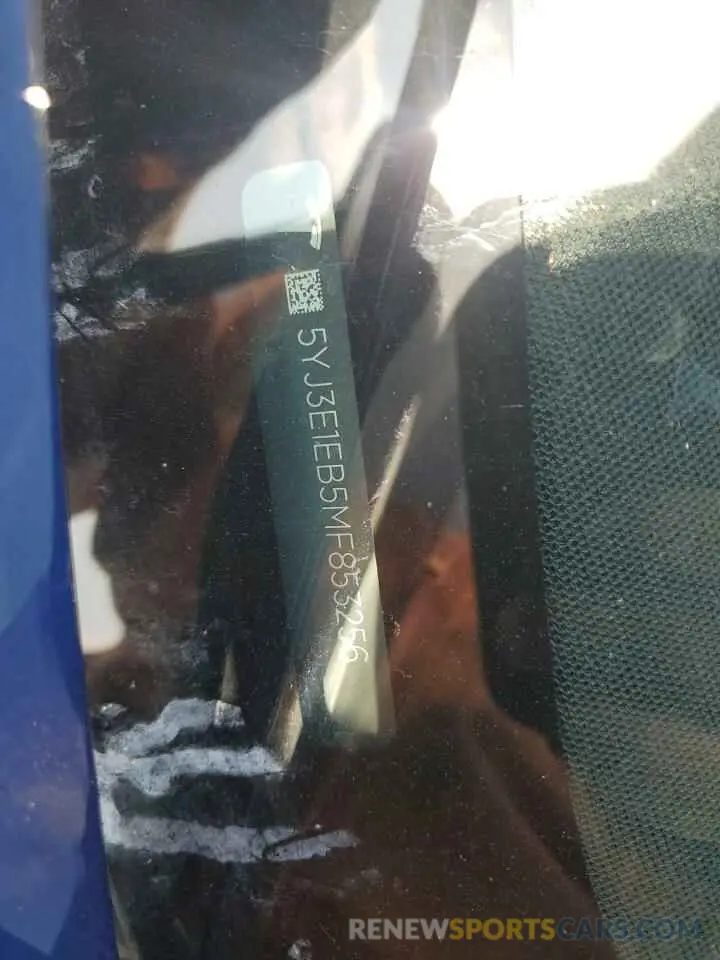 13 Photograph of a damaged car 5YJ3E1EB5MF853256 TESLA MODEL 3 2021