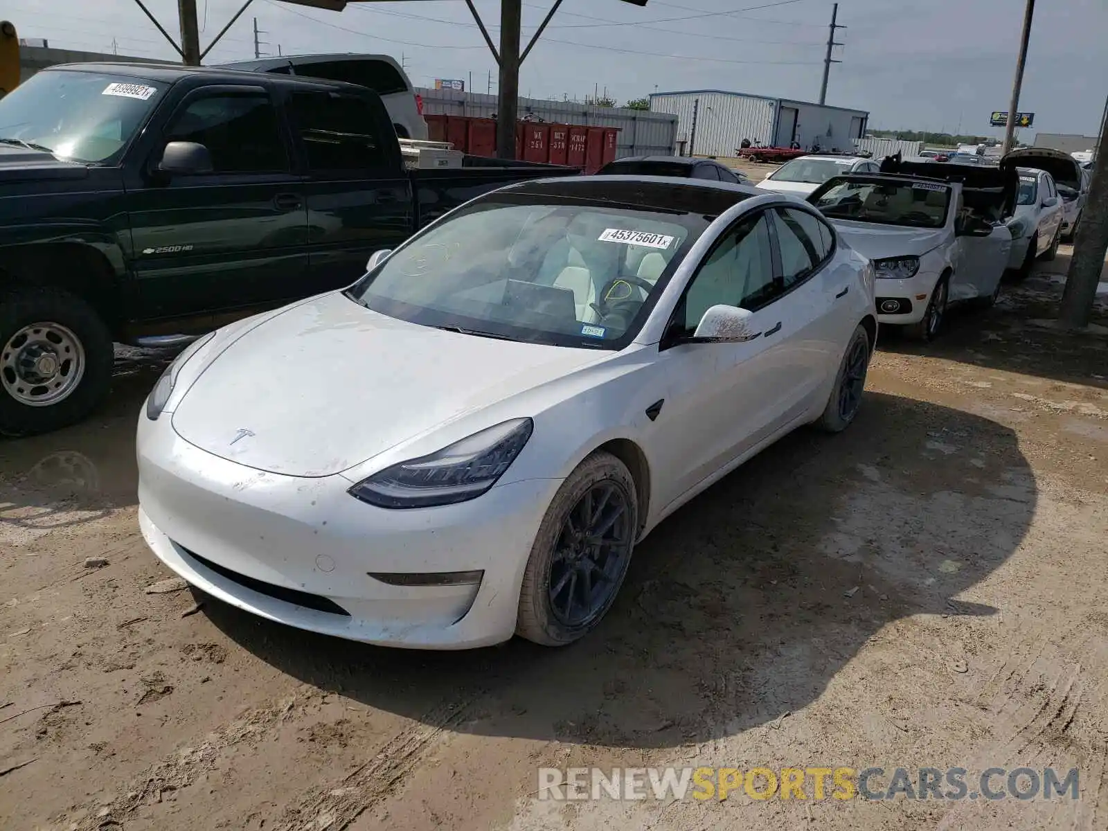 2 Photograph of a damaged car 5YJ3E1EB5MF858621 TESLA MODEL 3 2021