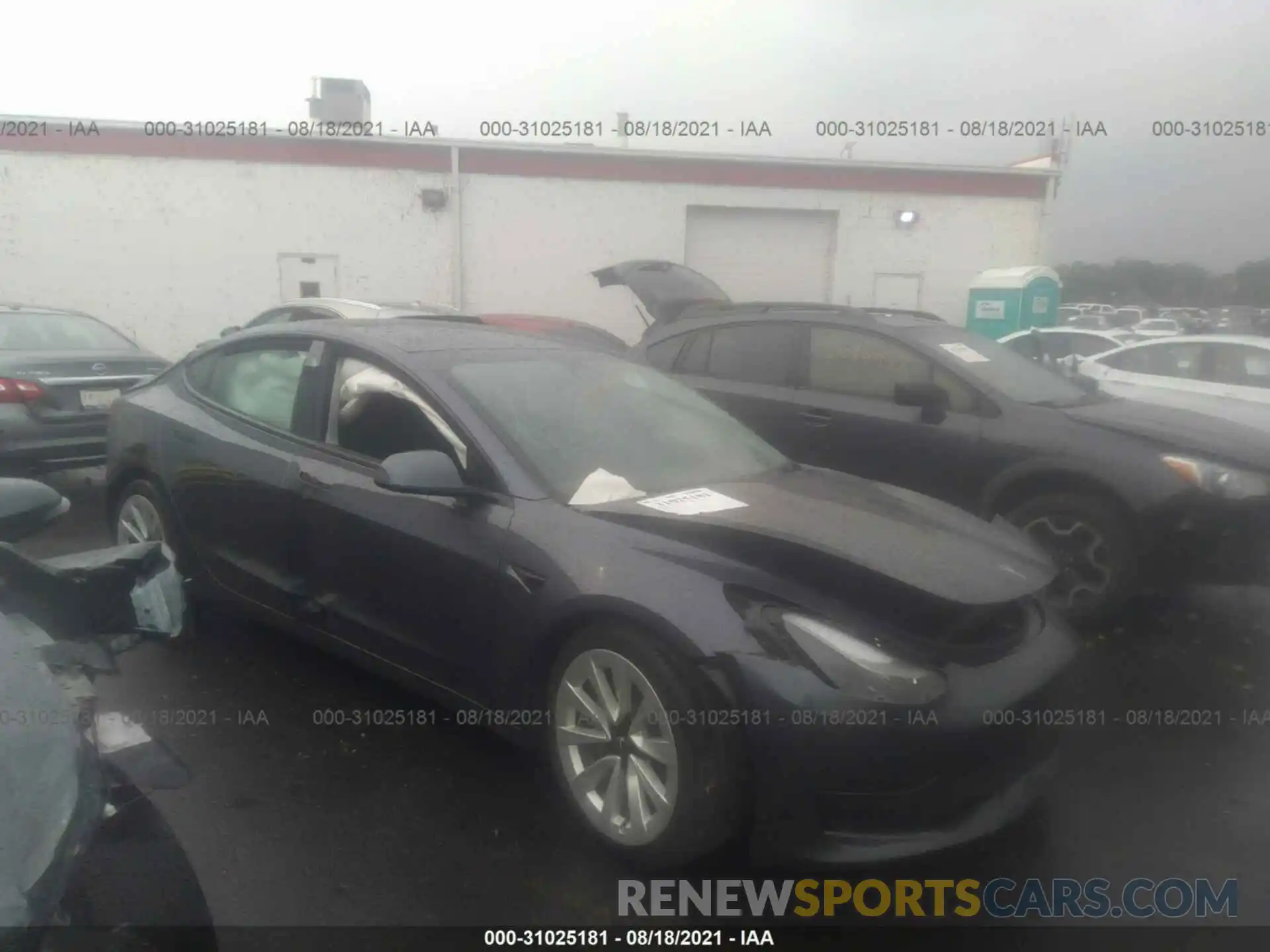 1 Photograph of a damaged car 5YJ3E1EB5MF862975 TESLA MODEL 3 2021