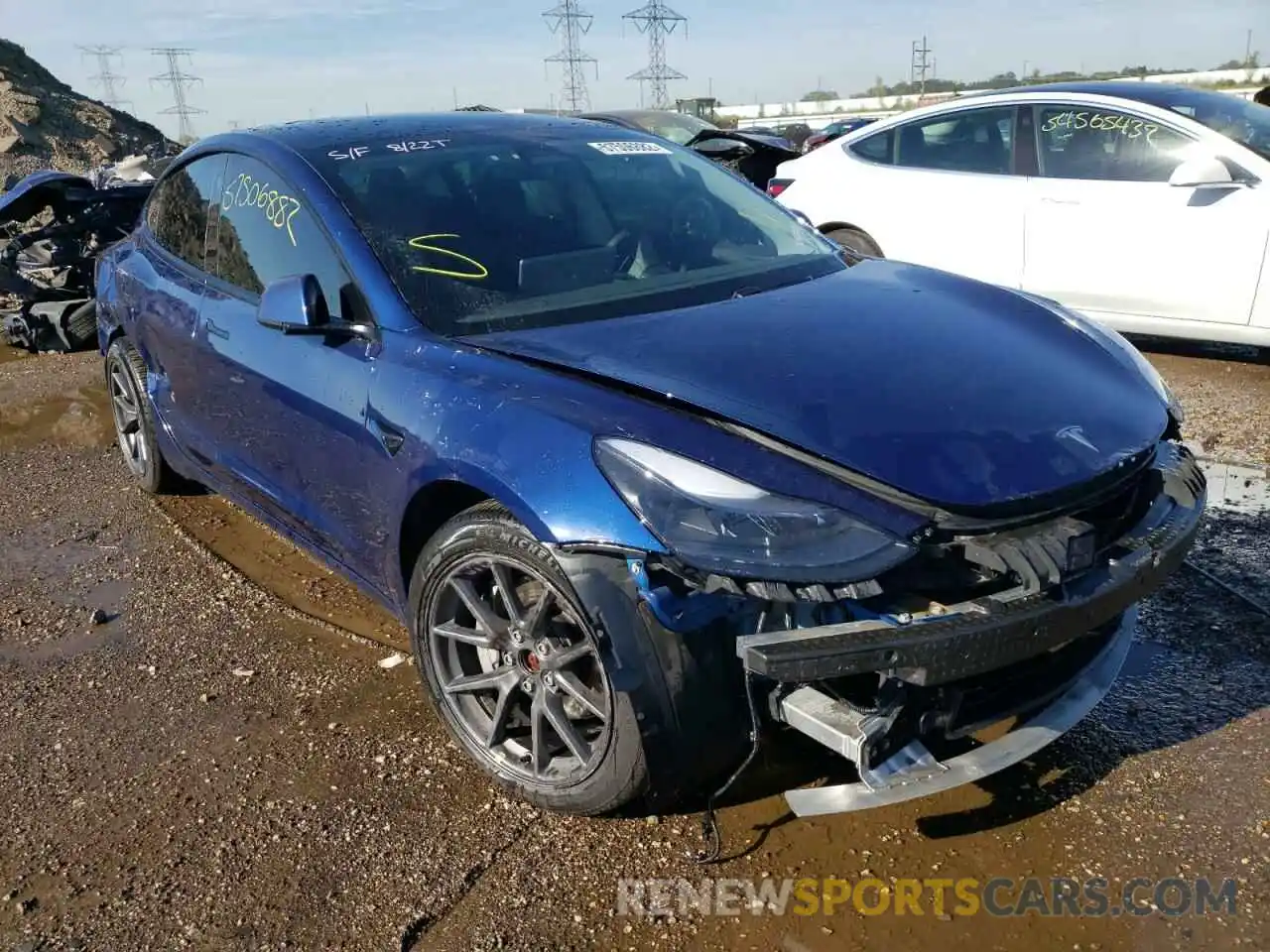 1 Photograph of a damaged car 5YJ3E1EB5MF903007 TESLA MODEL 3 2021