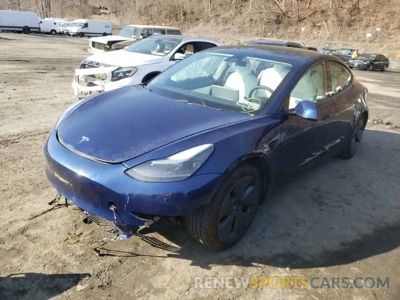 2 Photograph of a damaged car 5YJ3E1EB5MF919269 TESLA MODEL 3 2021