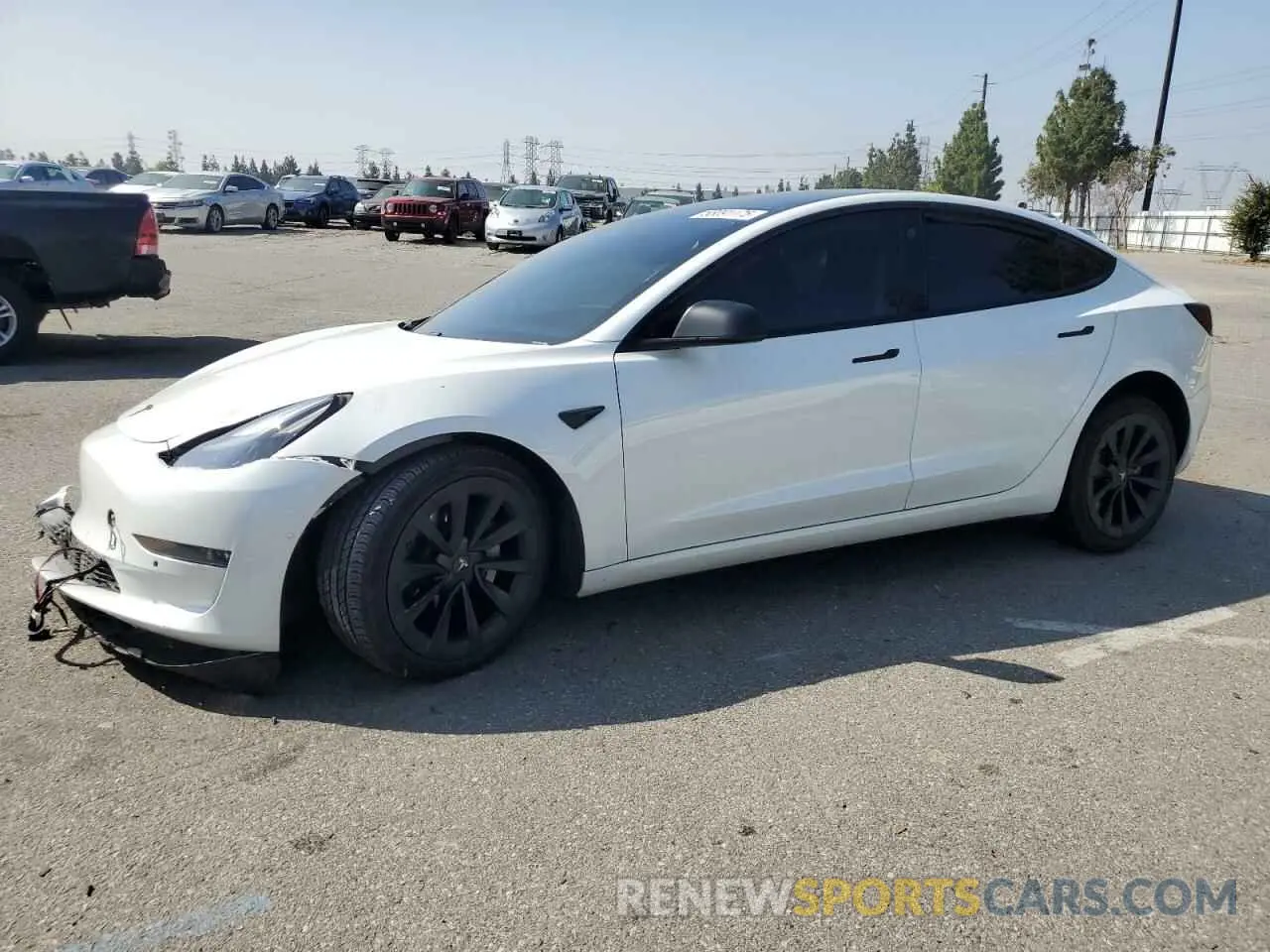 1 Photograph of a damaged car 5YJ3E1EB6MF073590 TESLA MODEL 3 2021