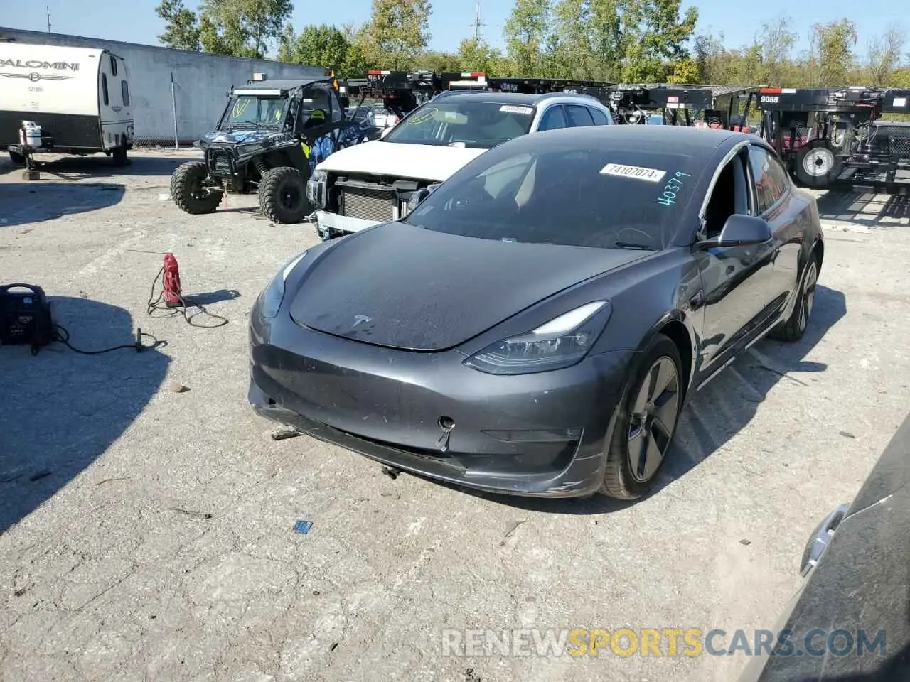 1 Photograph of a damaged car 5YJ3E1EB6MF074402 TESLA MODEL 3 2021