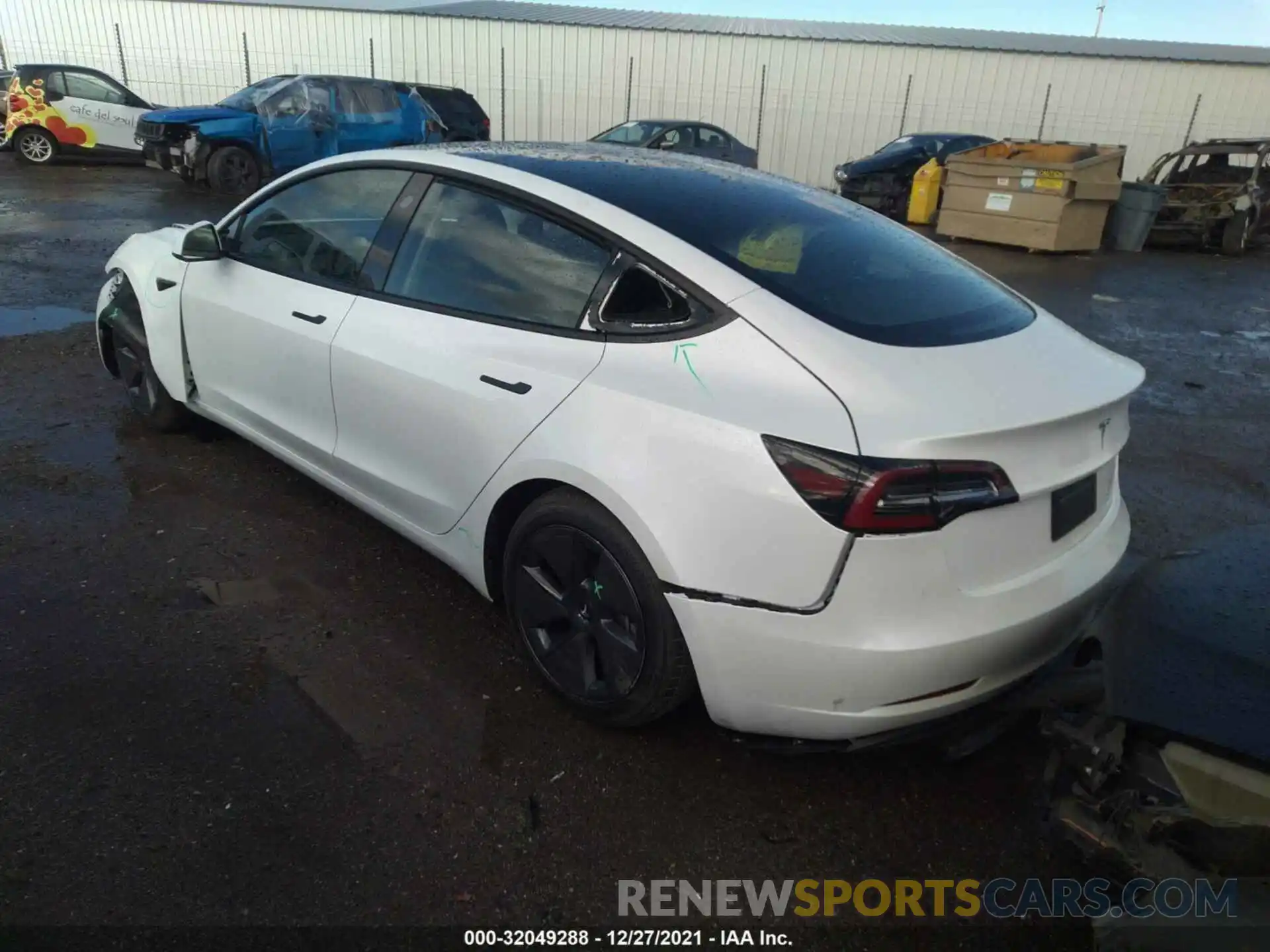 3 Photograph of a damaged car 5YJ3E1EB6MF075906 TESLA MODEL 3 2021